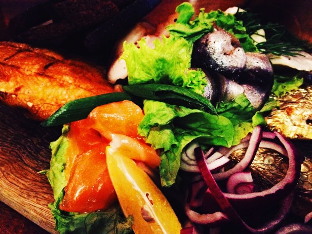 Om nom nom massive seafood sharing plate for four at the Rīgas Centrāltirgus (Central Market)