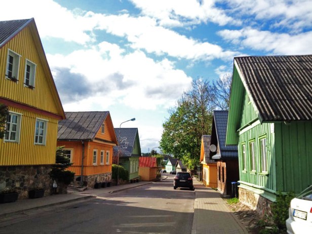 Traditional brightly-coloured Karaim houses.